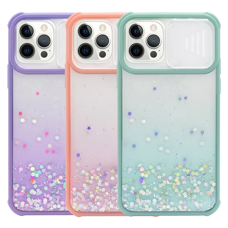 Maska za iPhone 12 Pro Max Dazzling Camera Shield svetlo roze