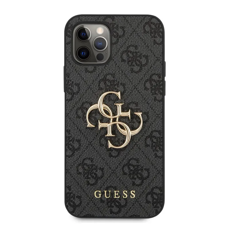 Maska za iPhone 12 Pro Max Grey Guess PU 4G Metal Logo