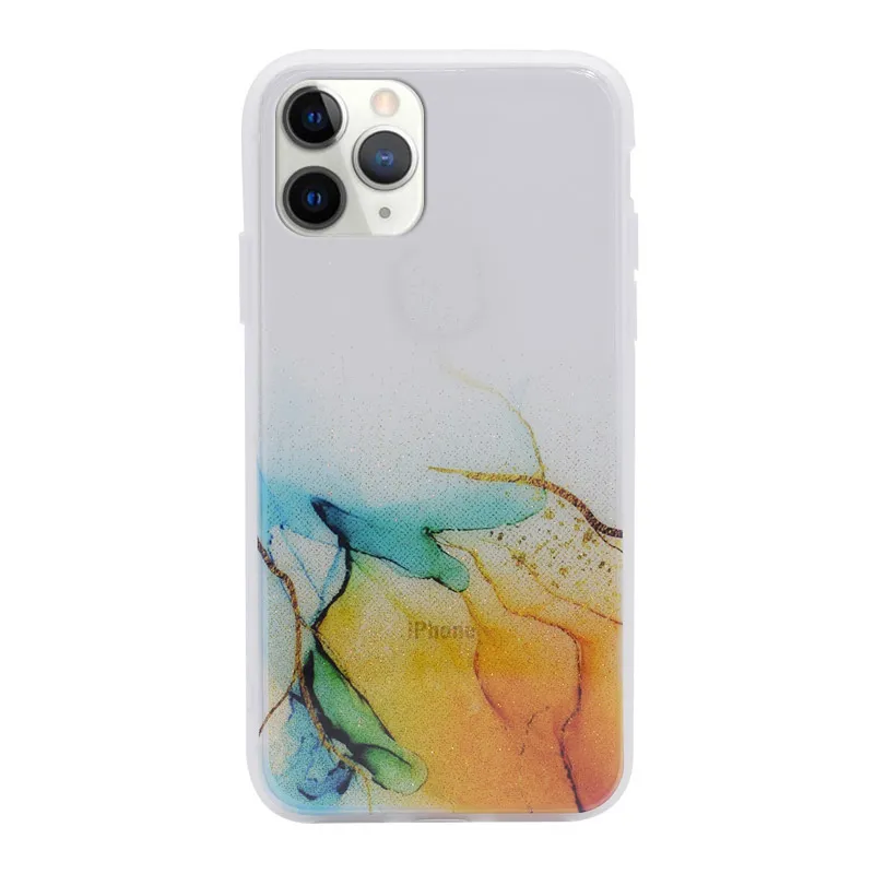 Maska za iPhone 12 Pro Max Water Spark transparent zlatno-plava