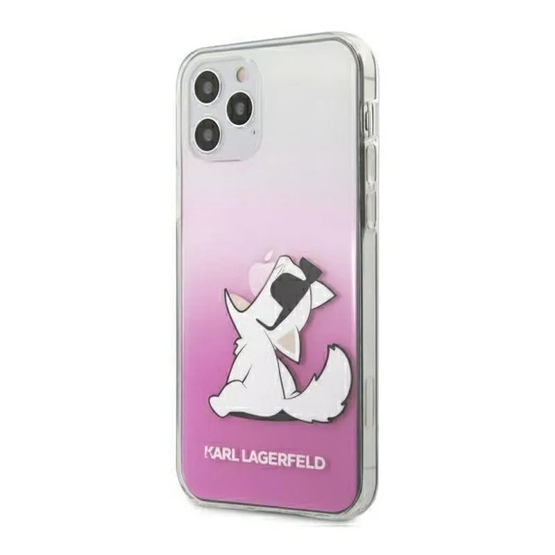 Maska za iPhone 12/12 Pro pink Karl Lagerfeld Cat