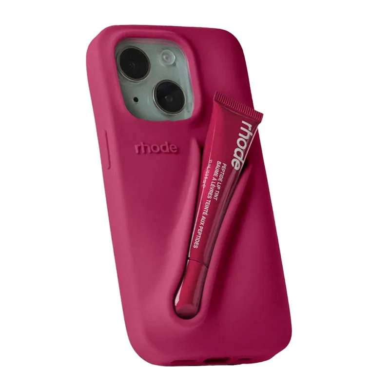 Maska za iPhone 13/ 14/ 15 raspberry jelly Rhode LIP CASE + LIP TINT