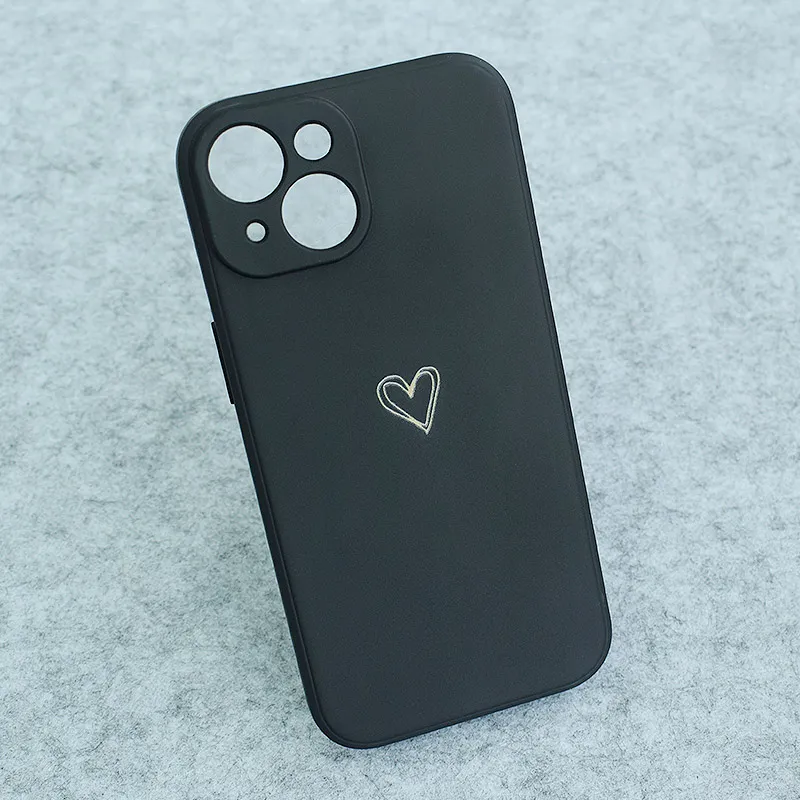 Maska za iPhone 13 Golden Heartbeat crna