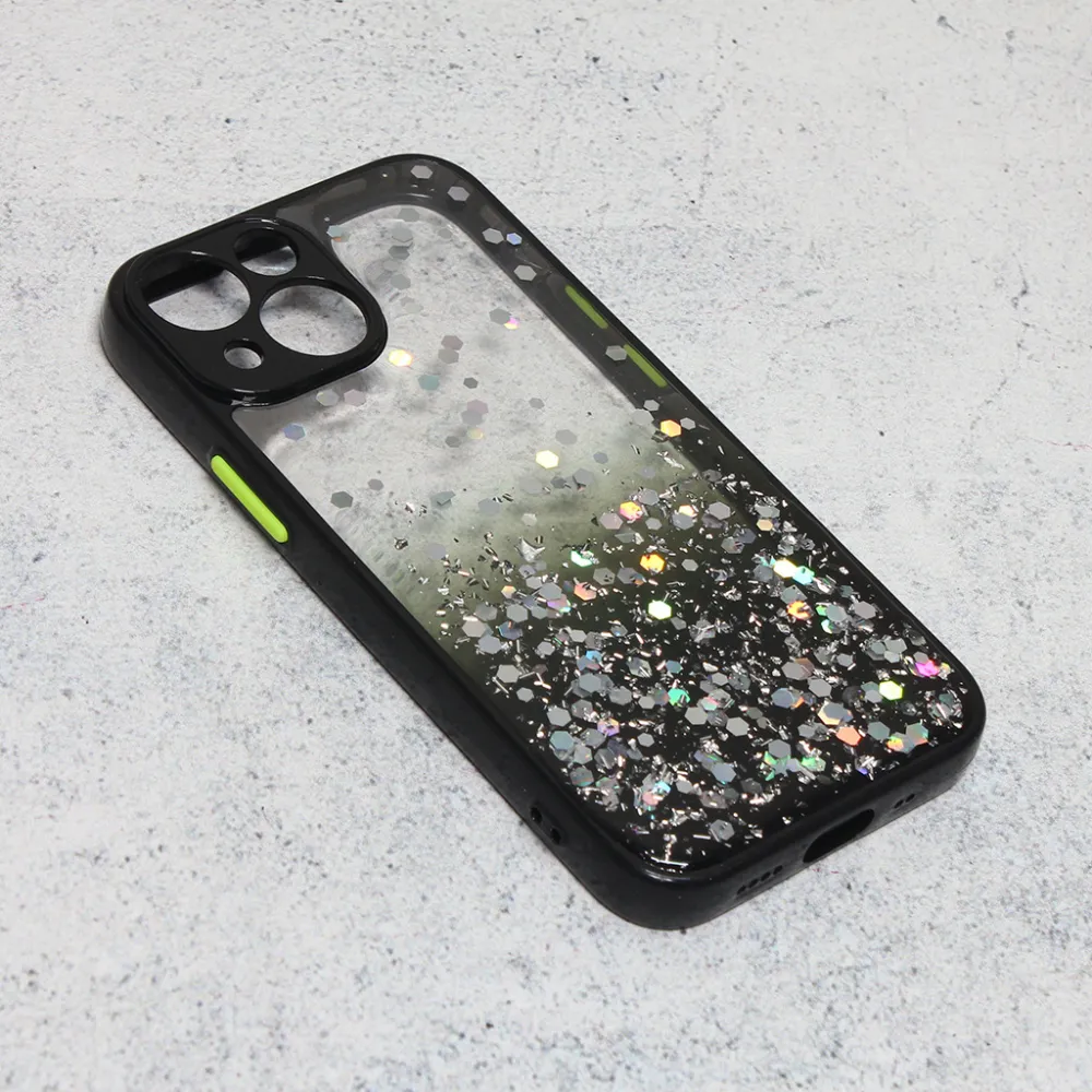 Maska za iPhone 13 Mini 5.4 Frame Glitter crna