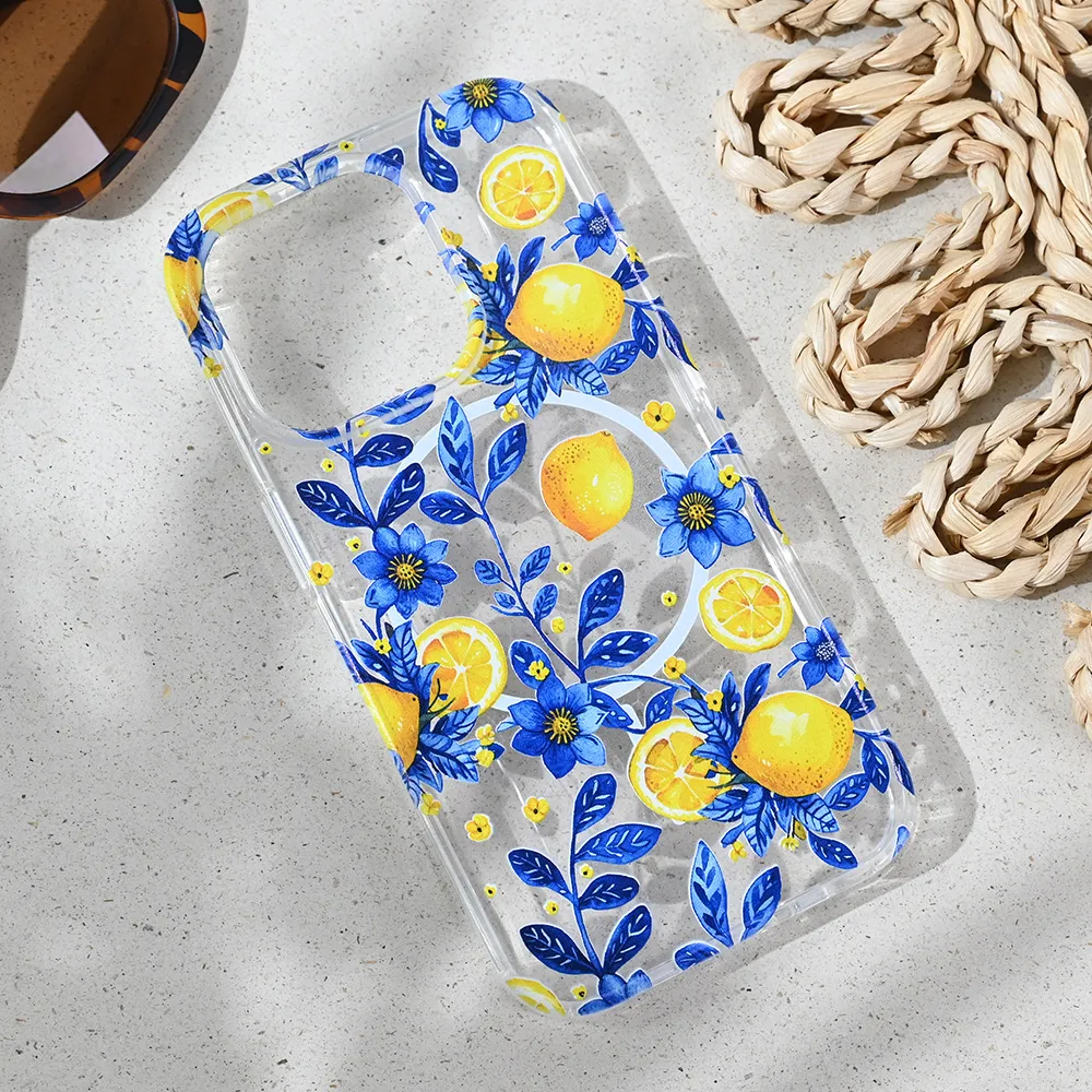 Maska za iPhone 13 Pro 6.1 Mediteran Lemon Print Magsafe