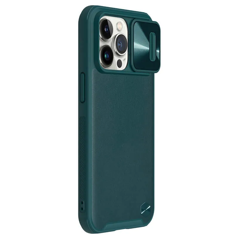 Maska za iPhone 13 Pro Max Nillkin CamShield Leather zelena