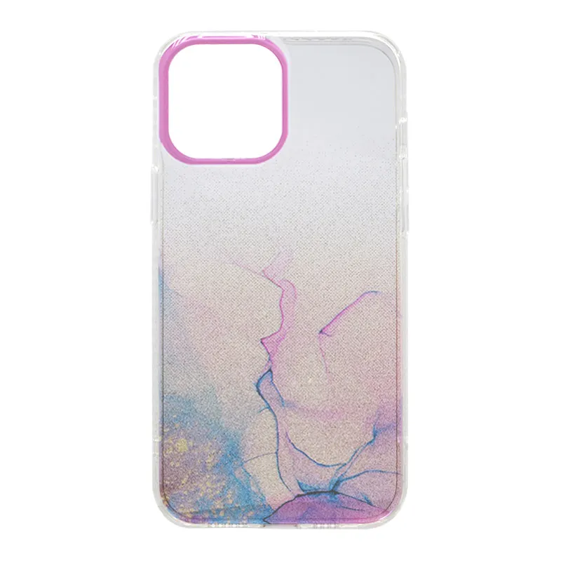 Maska za iPhone 13 Pro Water Spark transparent pink-zlatna