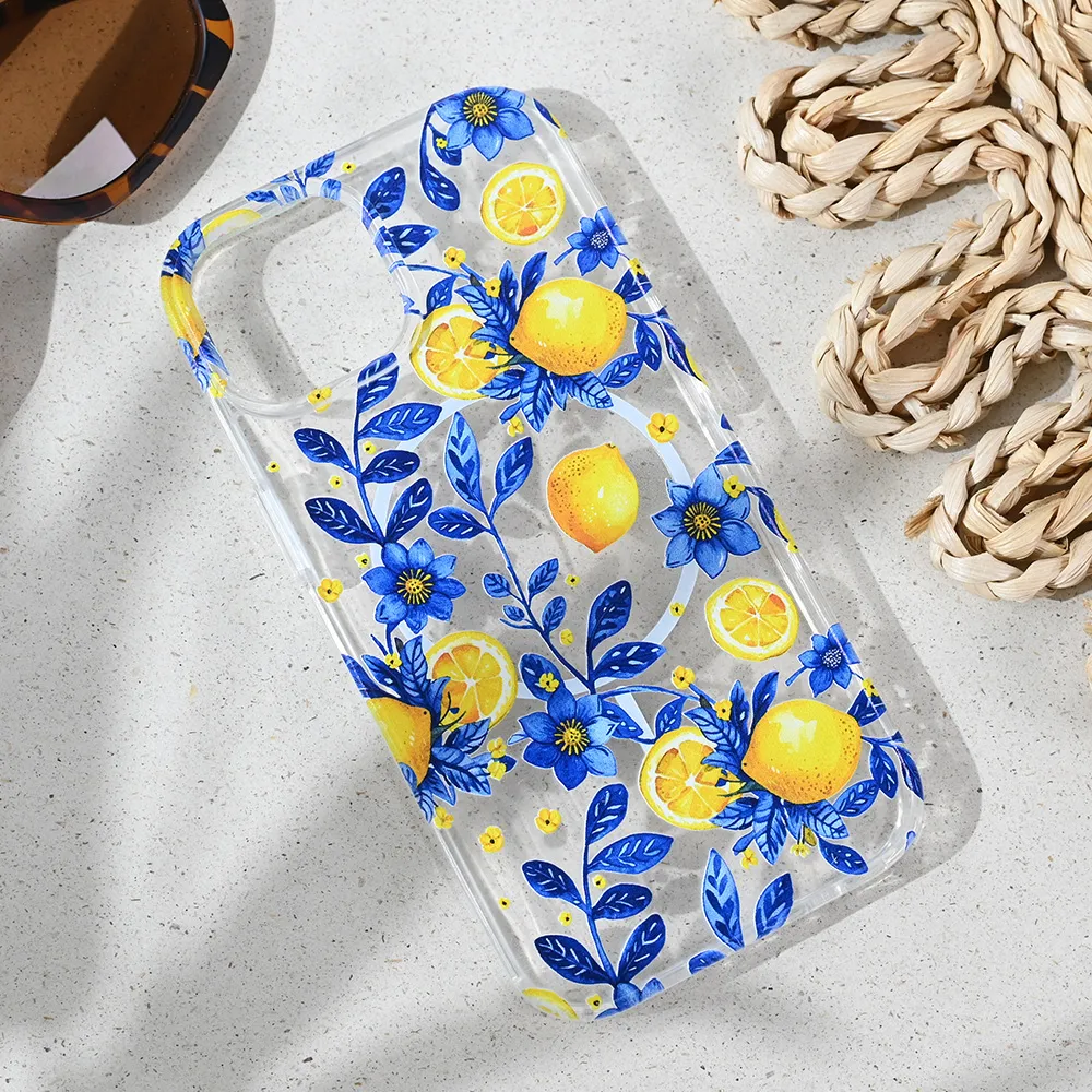 Maska za iPhone 13/14 6.1 Mediteran Lemon Print Magsafe