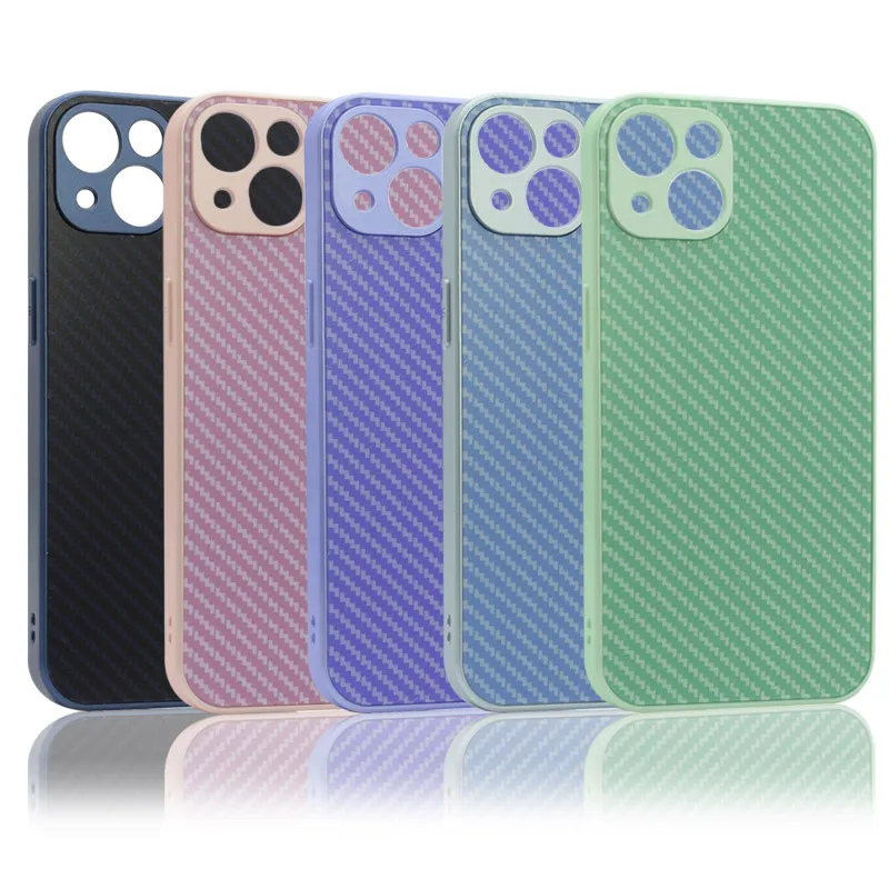 Maska za iPhone 14 Carbon Acrylic svetlo plava