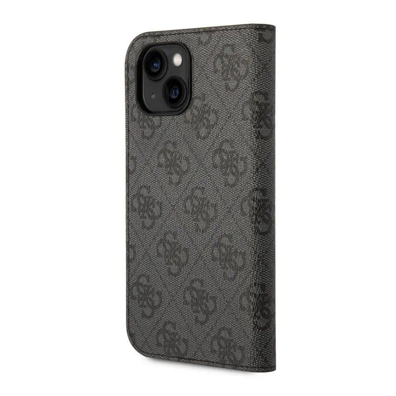 Maska za iPhone 14 na preklop Guess PC/ TPU 4G Metal Camera Outline Book crna