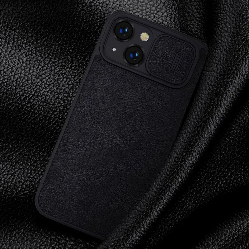 Maska za iPhone 14 na preklop Nillkin Qin Pro crvena