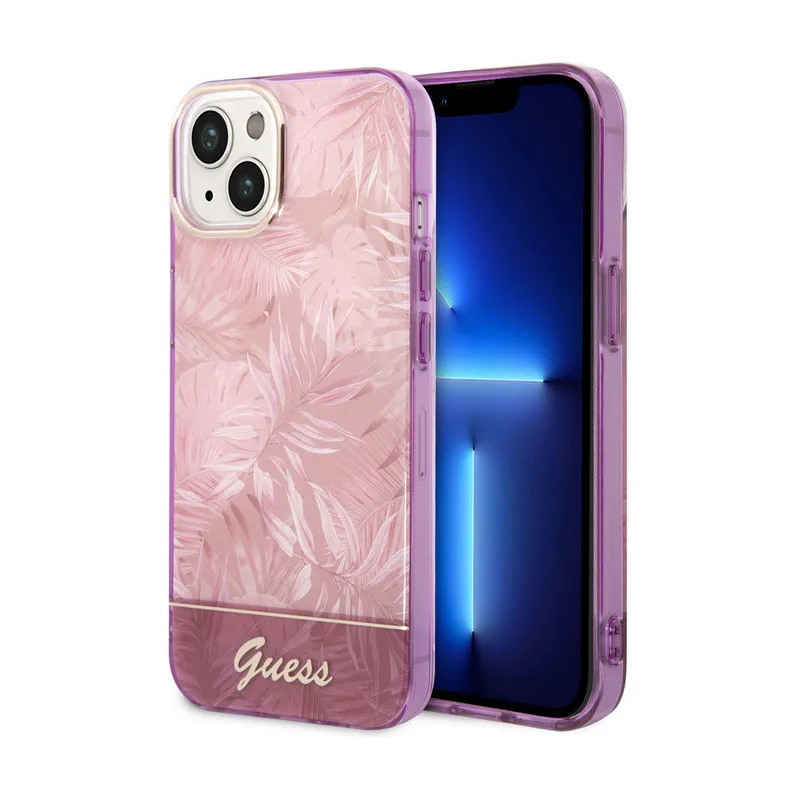 Maska za iPhone 14 Plus 6.7 Guess Hc IML Electro Cam Jungle pink (GUHCP14MHGJGHP)