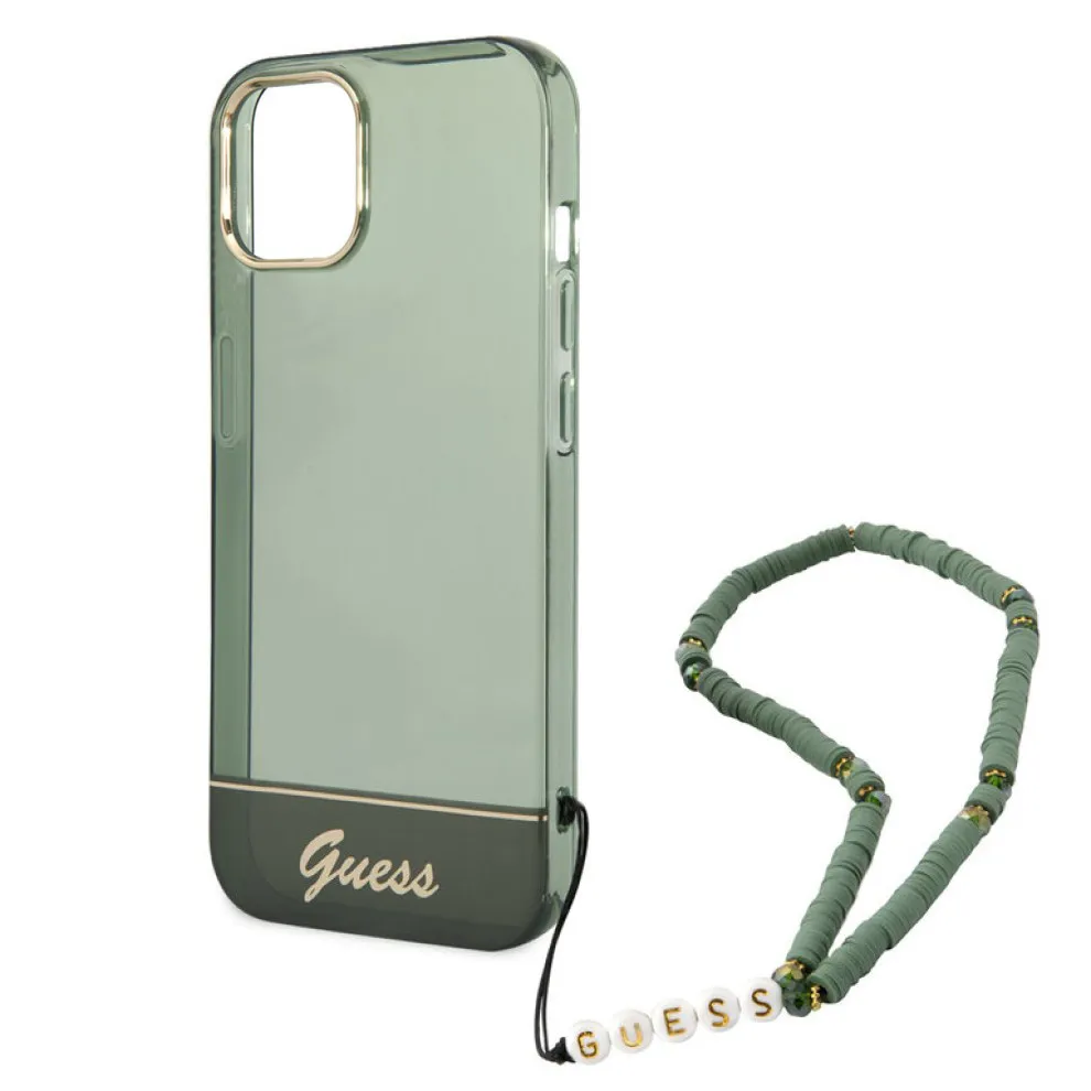 Maska za iPhone 14 Plus 6.7 Guess Hc IML Electro Cam Strap zelena (GUHCP14MHGCOHA)