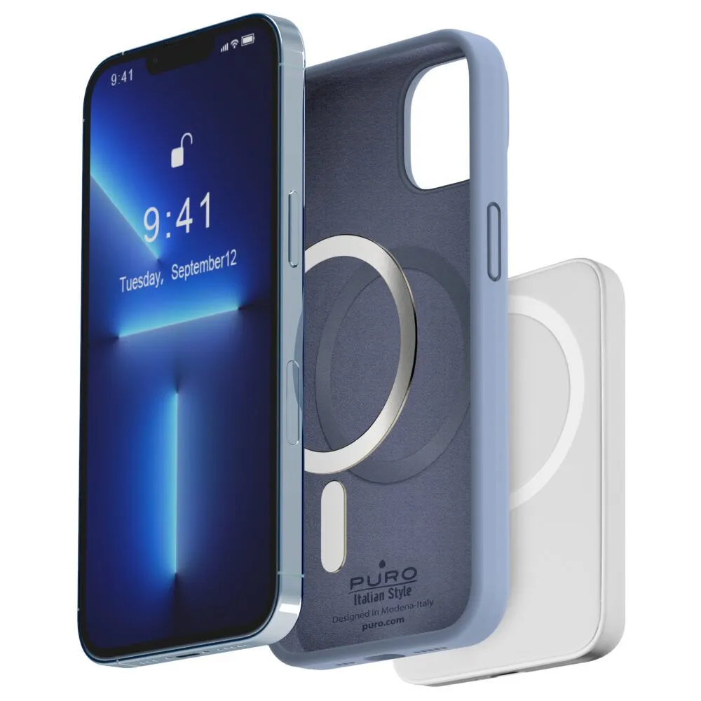 Maska za iPhone 14 Plus 6.7 Puro ICON Mag svetlo plava