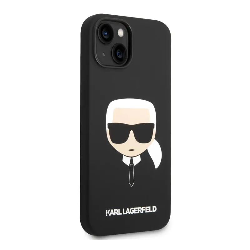 Maska za iPhone 14 Plus Karl Lagerfeld Liquid Silicone Karl Head crna