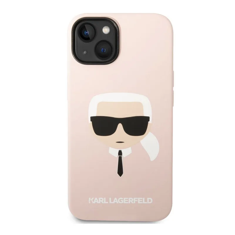 Maska za iPhone 14 Plus Karl Lagerfeld Liquid Silicone Karl Head Pink