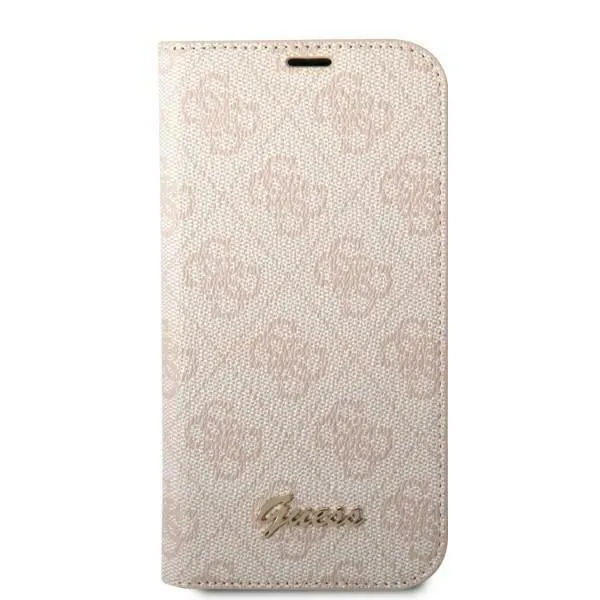 Maska za iPhone 14 Pro 6.1 Guess BT PC/TPU 4G PU Script Metal pink (GUBKP14LHG4SHP)