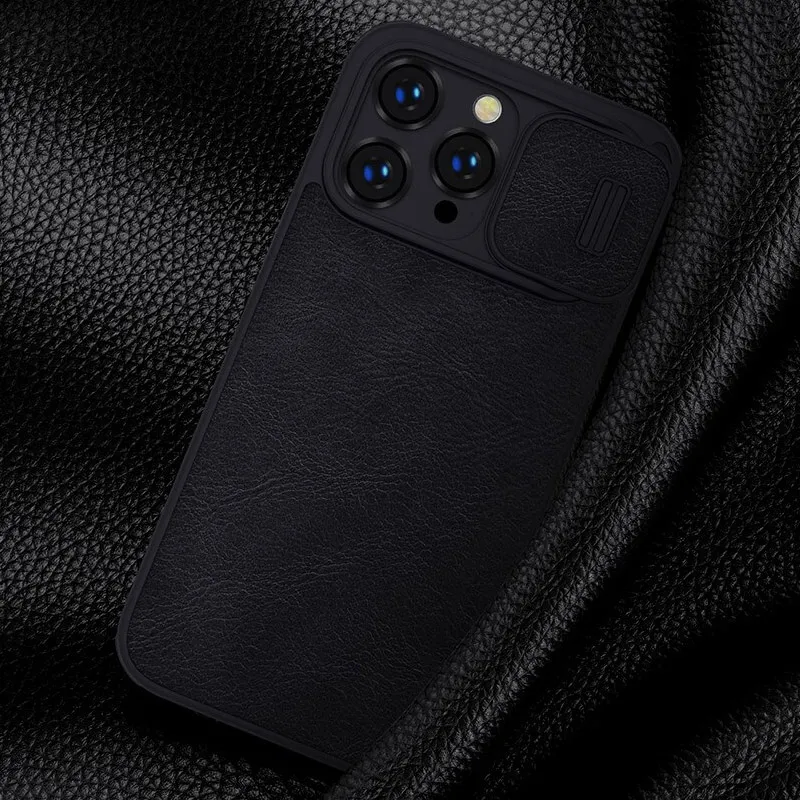 Maska za iPhone 14 Pro Max na preklop Nillkin Qin Pro crna