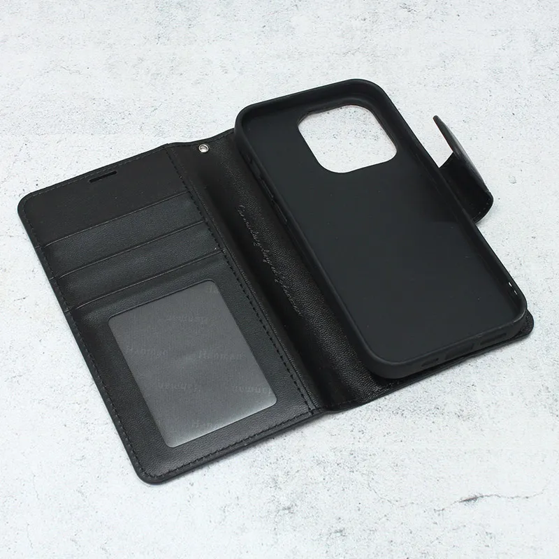 Maska za iPhone 14 Pro na preklop Hanman Mill crna