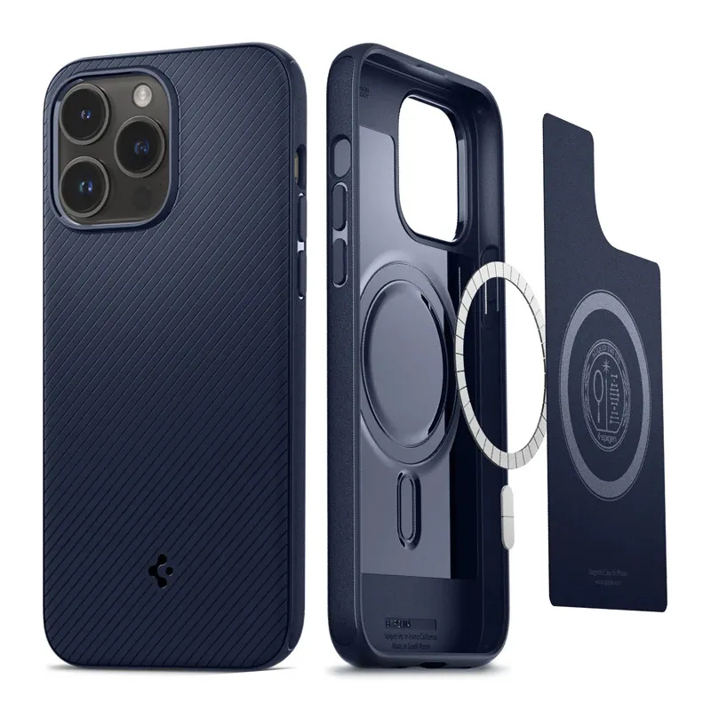 Maska za iPhone 14 Pro Spigen Mag Armor MagSafe tamno plava