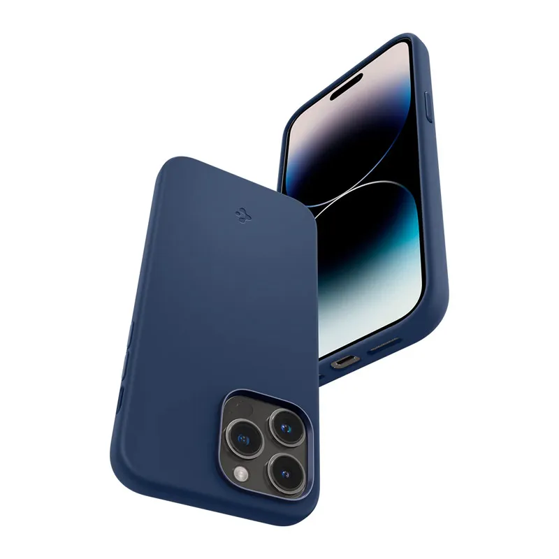 Maska za iPhone 14 Pro Spigen silicone Fit MagSafe tamno plava