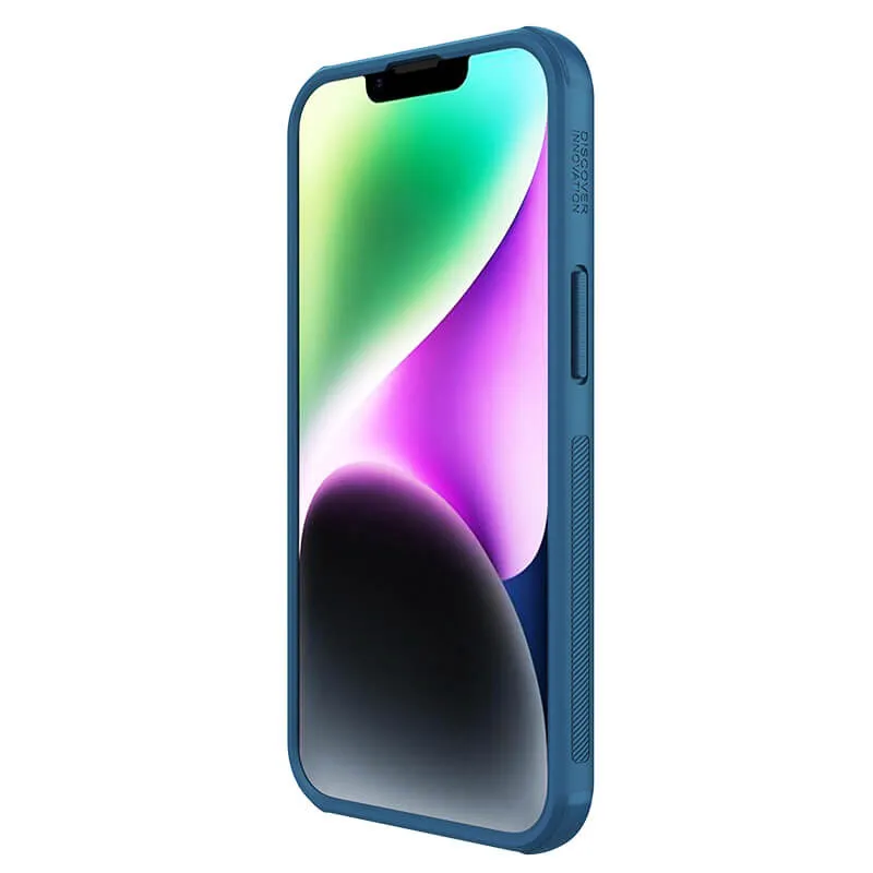 Maska za iPhone 14 (sa otvoro za logo) Nillkin Super Frosted Shield Pro plava