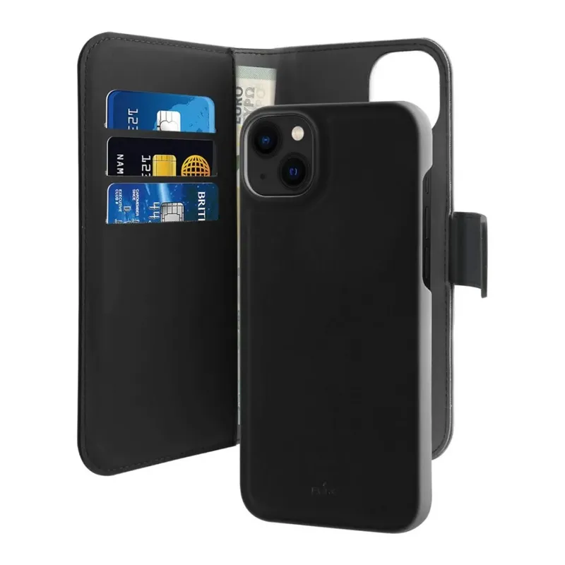 Maska za iPhone 14/13 6.1 Puro novcanik 2u1 crna