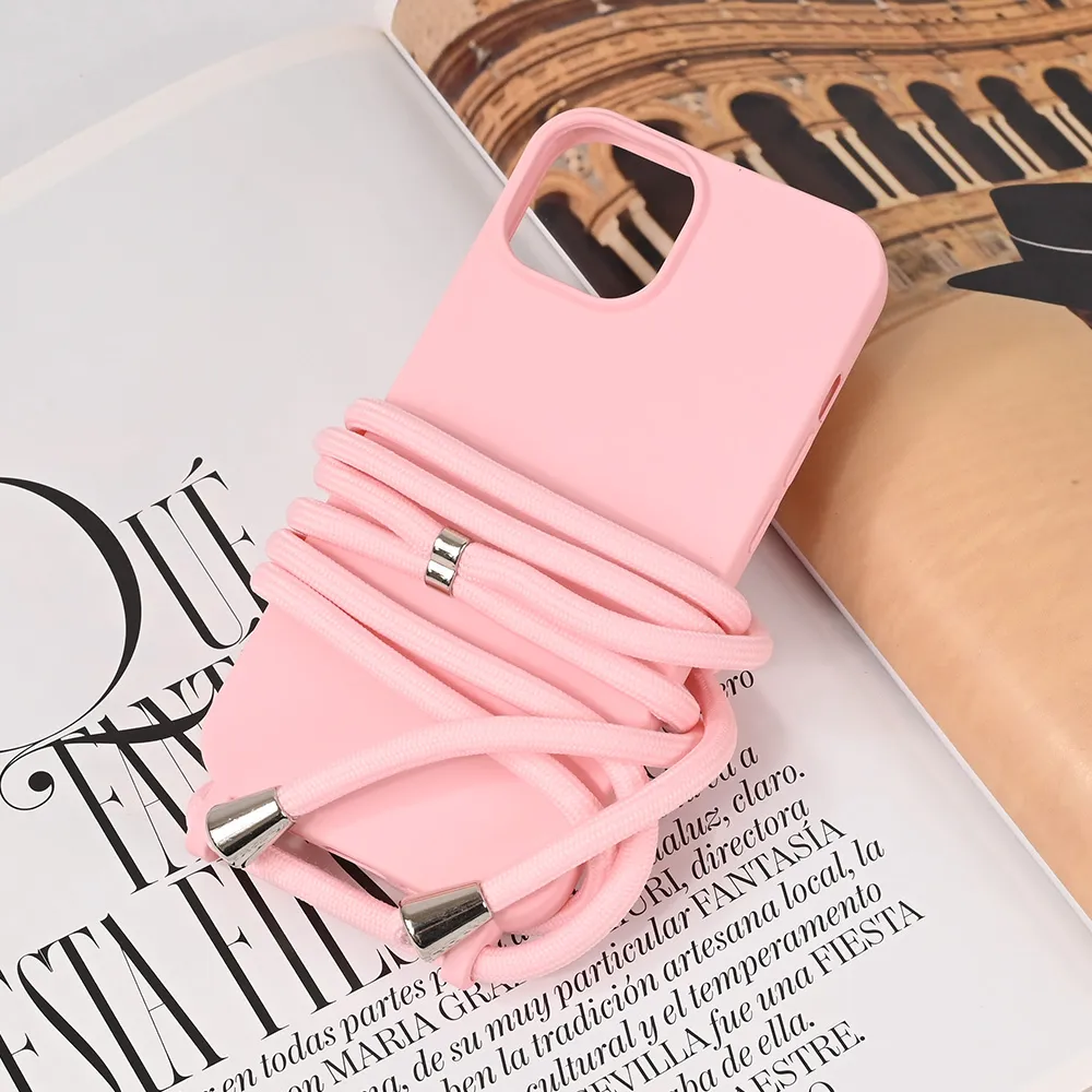 Maska za iPhone 15 6.1 Crossbody roze