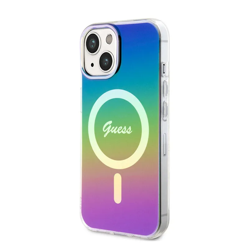 Maska za iPhone 15 Guess Hc IML MagSafe Iridescent crna
