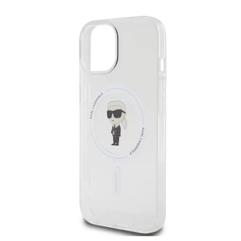 Maska za iPhone 15 Karl Lagerfeld Hc MagSafe IML Ikonik transparent