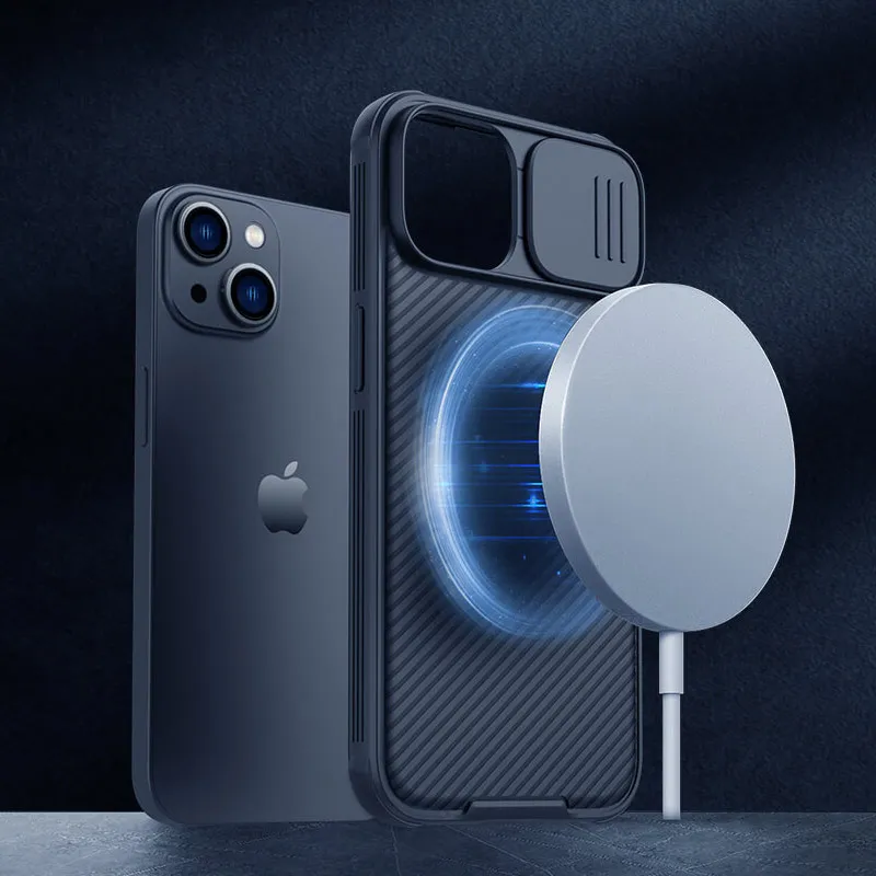 Maska za iPhone 15 Nillkin CamShield Pro Magnetic zelena