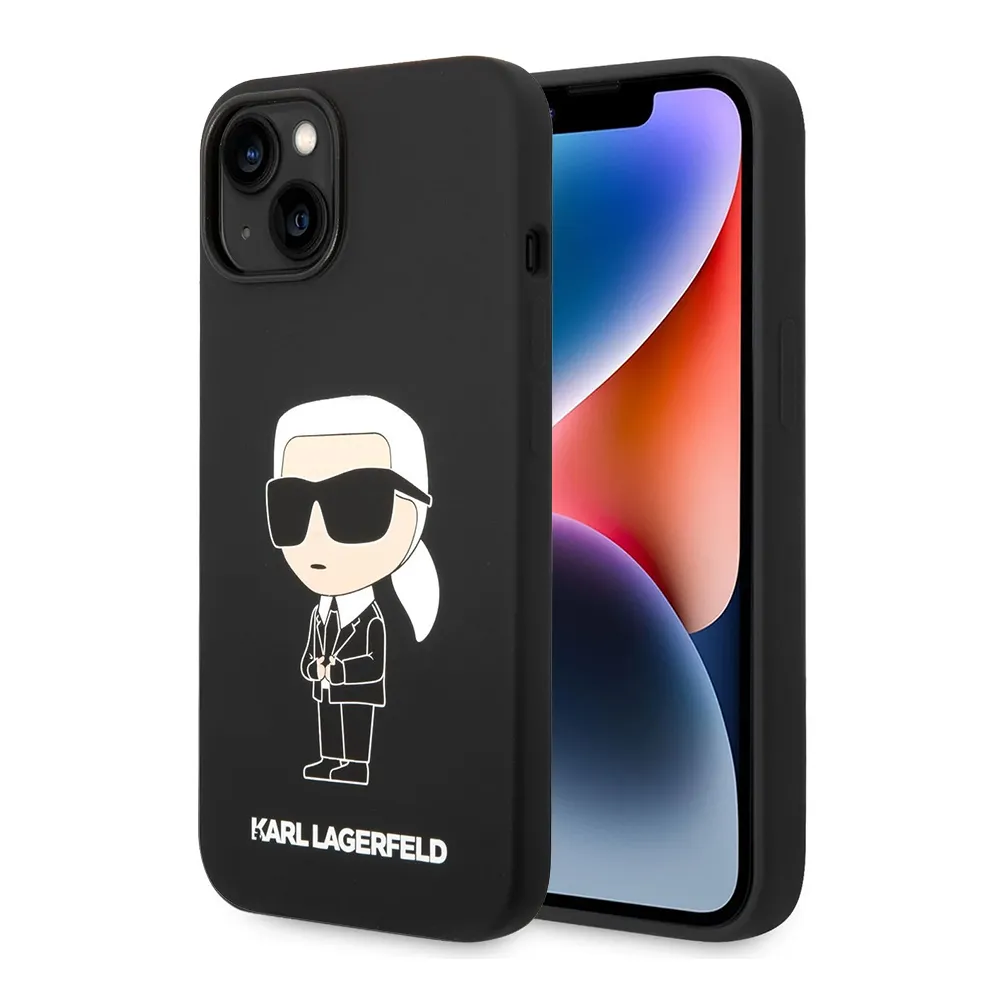 Maska za iPhone 15 Plus 6.7 Karl Lagerfeld Hc Silicone NFT Ikonik crna (KLHCP15MSNIKBCK)