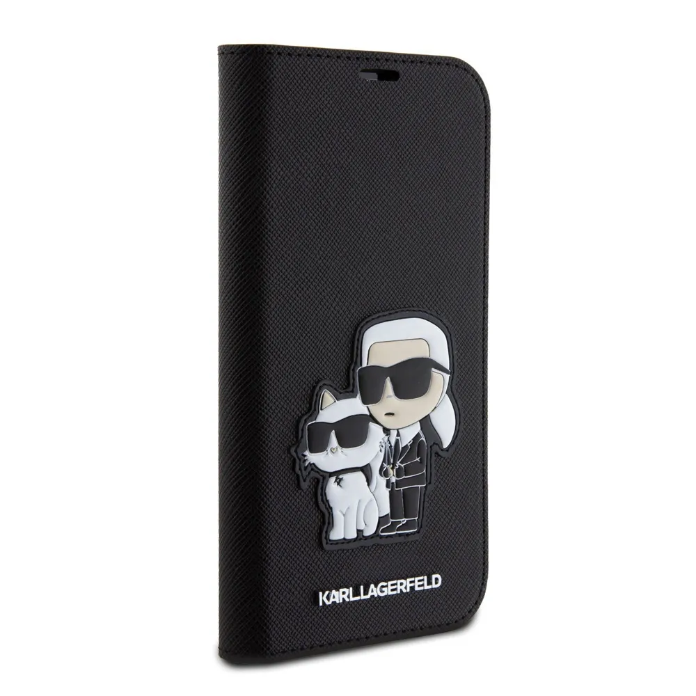 Maska za iPhone 15 Pro 6.1 crna(KLBKP15LSANKCPK) Karl Lagerfeld Saffiano BP Nft Karl&Choupette