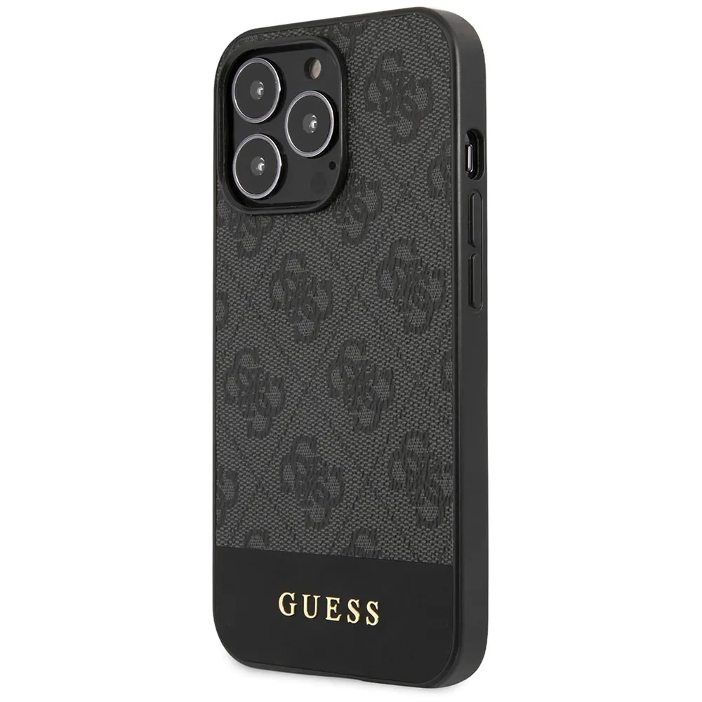 Maska za iPhone 15 Pro 6.1 Guess Hc PC/TPU 4G Pu Bottom Stripe siva (GUHCP15LG4GLGR)