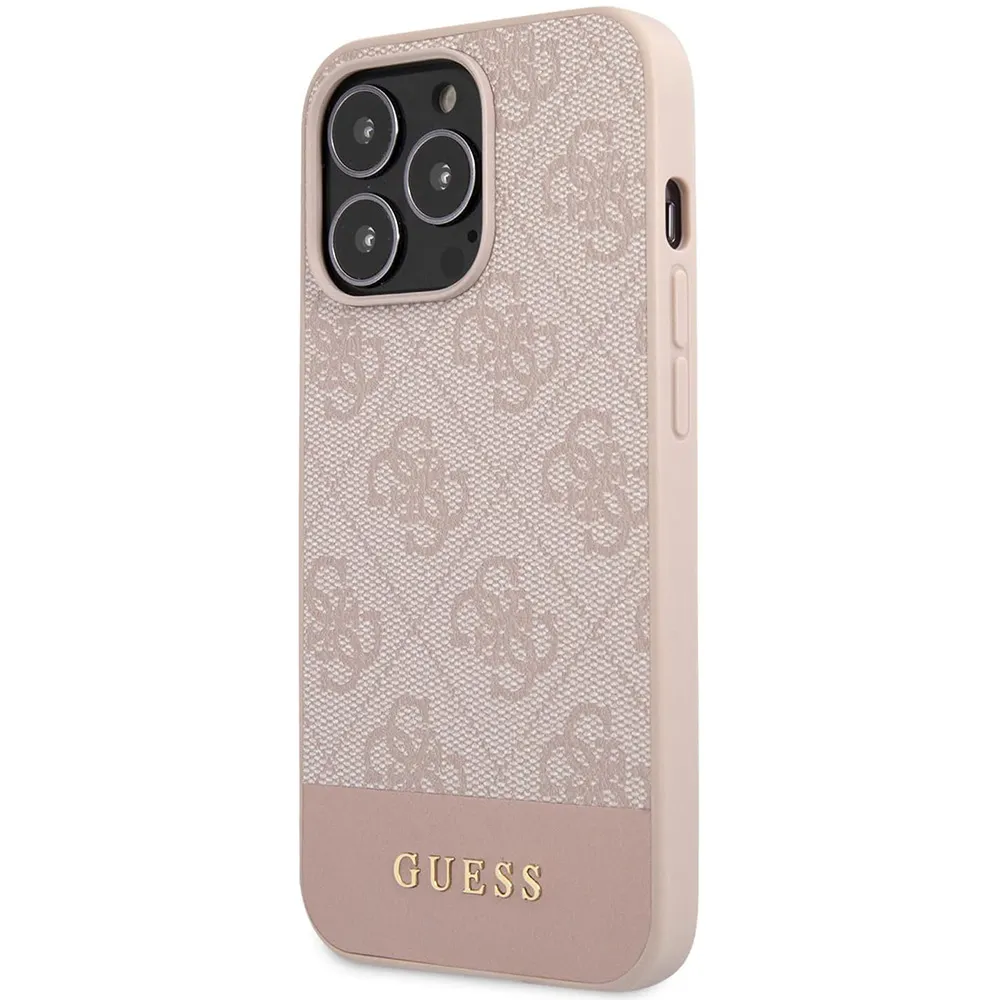 Maska za iPhone 15 Pro 6.1 Guess Hc PC/TPU 4G Pu Bottom Stripe roze (GUHCP15LG4GLPI)