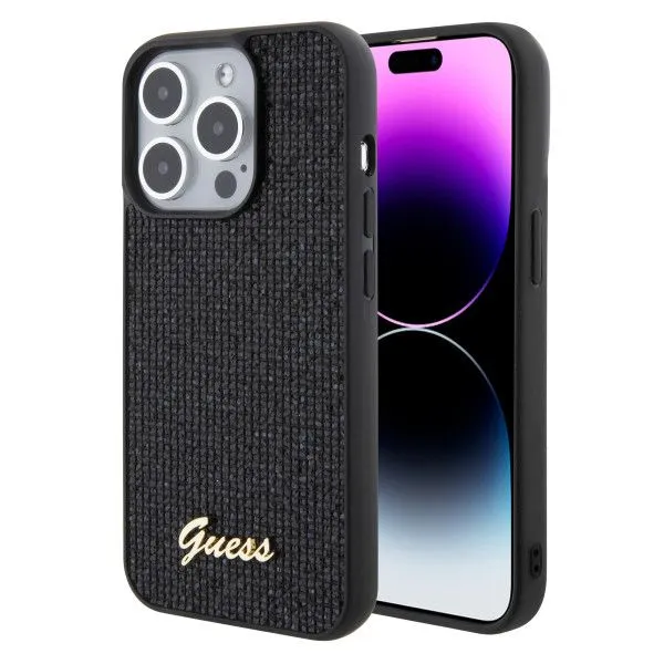 Maska za iPhone 15 Pro 6.1 (GUHCP15LPMSDGSK) Guess Hc PU Disco Script Metal