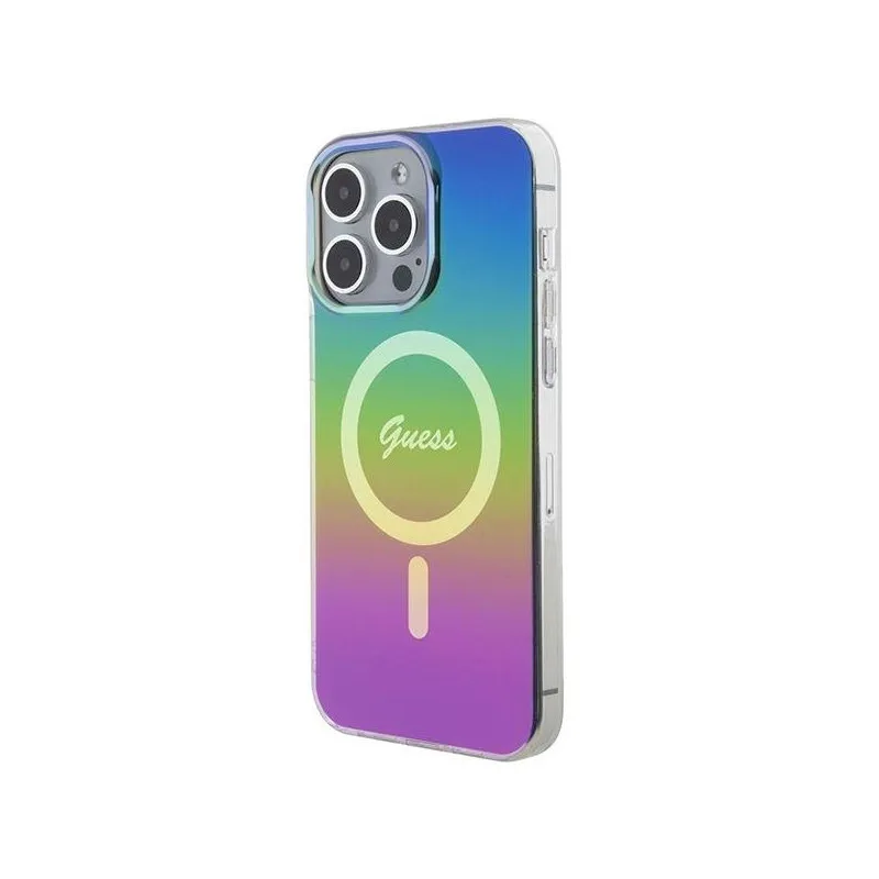 Maska za iPhone 15 Pro Guess Hc IML MagSafe Iridescent crna