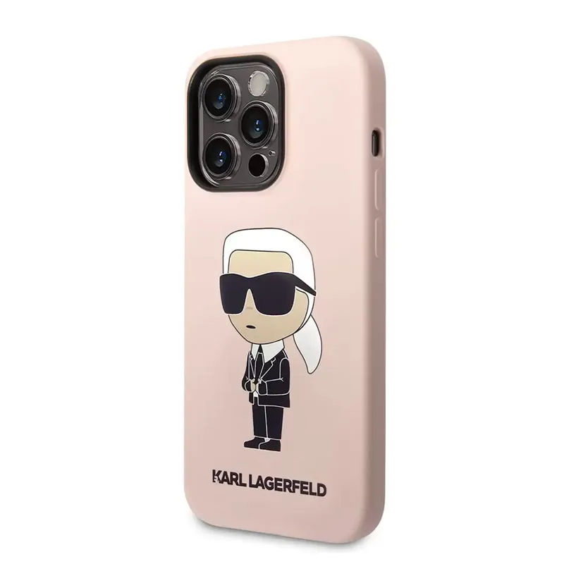 Maska za iPhone 15 Pro Karl Lagerfeld Hc Silicone NFT Ikonik roze