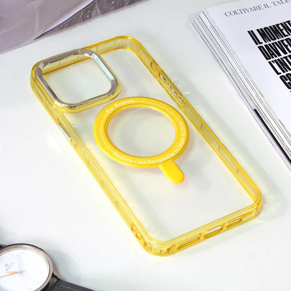 Maska za iPhone 15 Pro Max 6.7 Frame Magsafe žuta