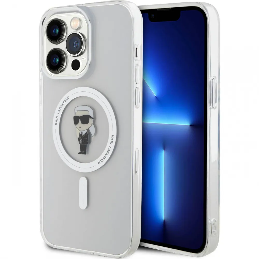 Maska za iPhone 15 Pro Max 6.7 transparent (KLHMP15XHFCKNOT) Karl Lagerfeld Hc Magsafe IML Ikonik
