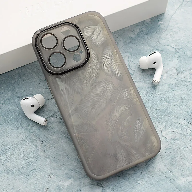 Maska za iPhone 15 Pro Max Glitter Feather crna