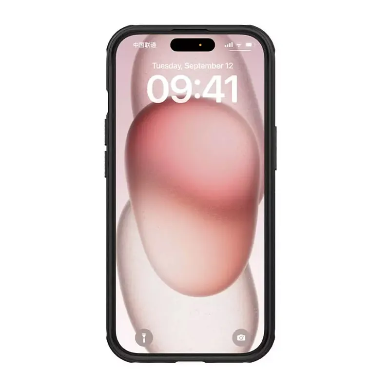 Maska za iPhone 15 Pro Max (sa otvorom logo) Nillkin Super Frosted Shield Pro crna