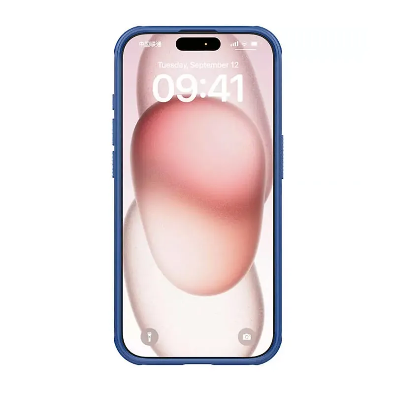Maska za iPhone 15 Pro Max (sa otvorom logo) Nillkin Super Frosted Shield Pro plava