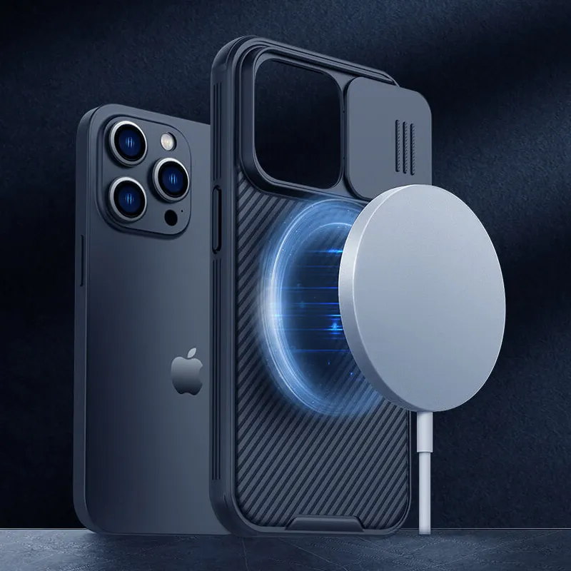 Maska za iPhone 15 Pro Nillkin CamShield Pro Magnetic plava