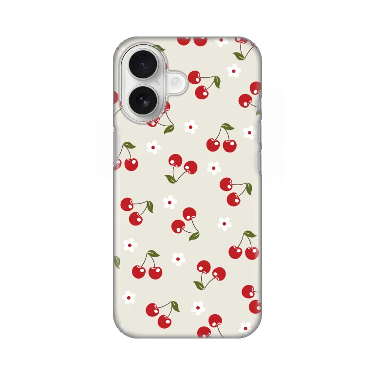 Maska za iPhone 16 6.1 Cherry and Flowers Silikonska Print