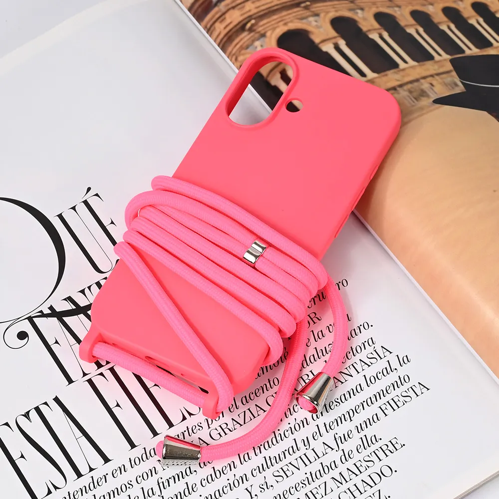 Maska za iPhone 16 6.1 Crossbody pink