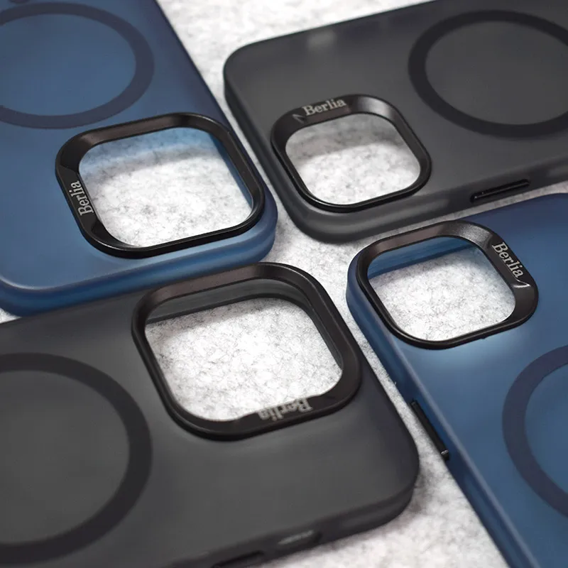 Maska za iPhone 16 Berlia Smooth Magnet tamno plava