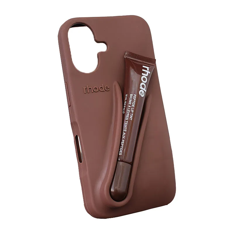 Maska za iPhone 16 espresso Rhode LIP CASE + LIP TINT