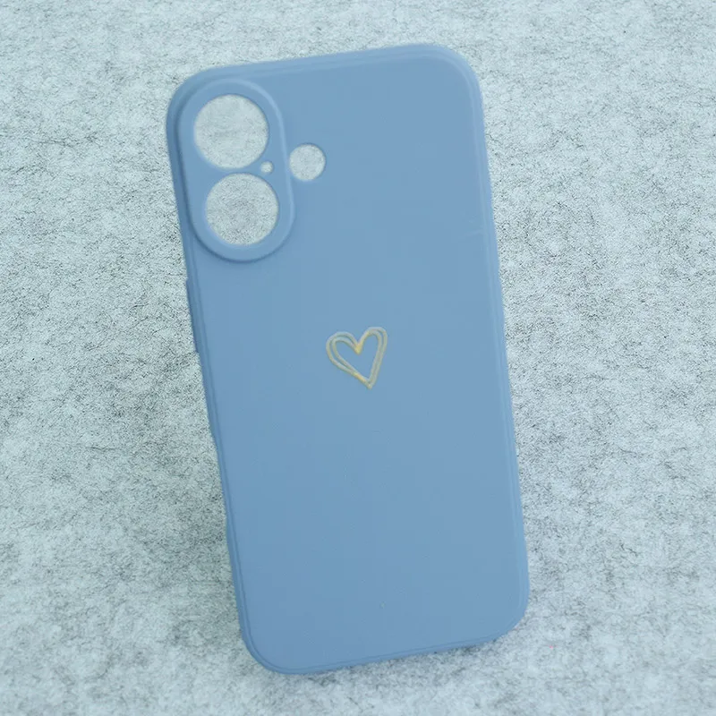 Maska za iPhone 16 Golden Heartbeat plava