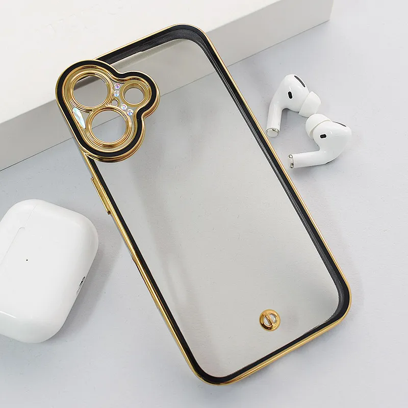 Maska za iPhone 16 Luxury Crystal Clear crna
