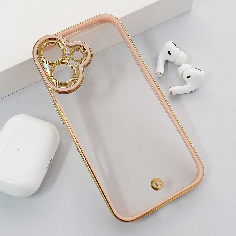 Maska za iPhone 16 Luxury Crystal Clear roze